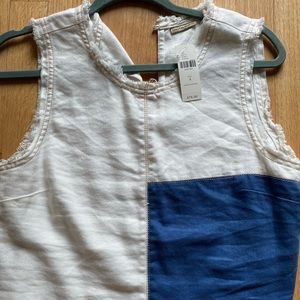 Anthropology block linen top